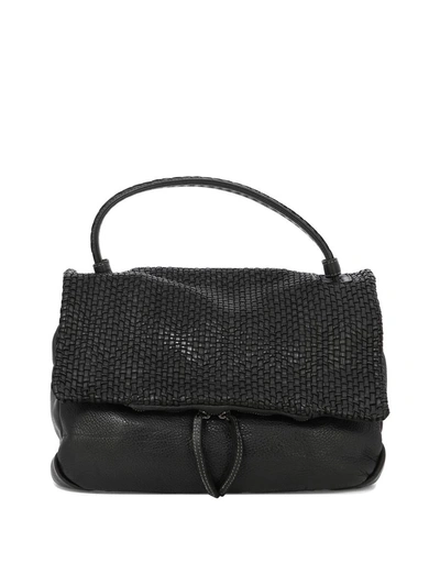 Reptile's House "basket" Handbag In Black