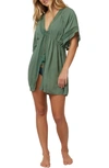 O'neill Wilder Lace Trim Cover-up Dress In Moss
