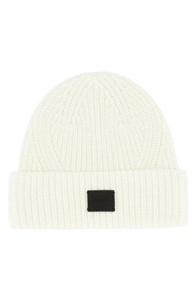 Allsaints Ribbed Beanie In Chalk