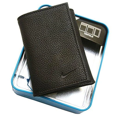 Nike Golf Men's Genuine Leather Pebble Trifold Wallet In Black | ModeSens