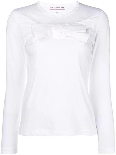 Comme Des Garcons Girl Longsleeved Sweatshirt In White
