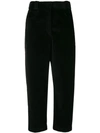 Cedric Charlier Cédric Charlier Cropped Corduroy Trousers - Black