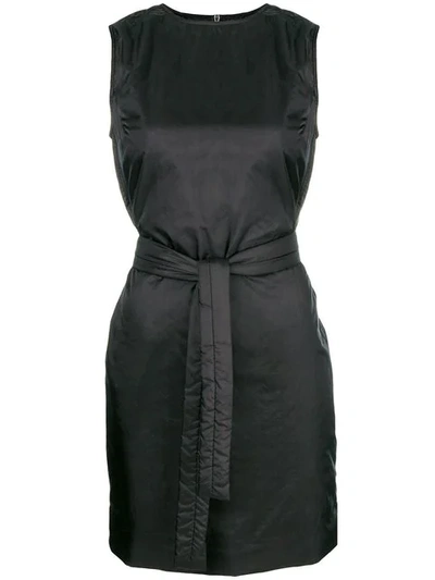 Rick Owens Belted Mini Dress In Black