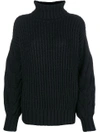 P.a.r.o.s.h . Oversized Roll Neck Sweater - Black