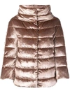 Herno Funnel Neck Padded Jacket In Brown