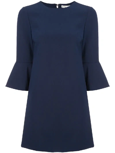 Alice And Olivia Thyme Short Trumpet Sleeve Dress In Blue