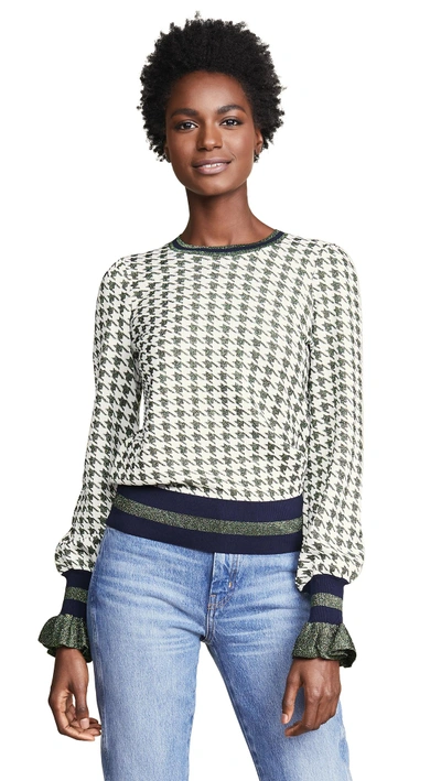 Baum Und Pferdgarten Charissa Sweater In Green/houndstooth