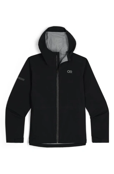 Outdoor Research Stratoburst Packable Rain Jacket In Black