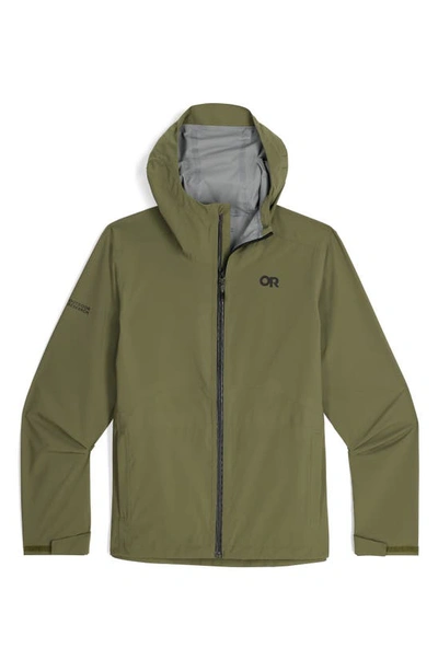 Outdoor Research Stratoburst Packable Rain Jacket In Green