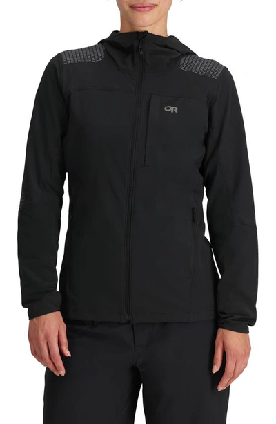 Outdoor Research Ferrosi Water Resistant Duraprint Hooded Jacket In Black