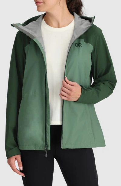 Outdoor Research Stratoburst Packable Rain Jacket In Balsam/ Grove