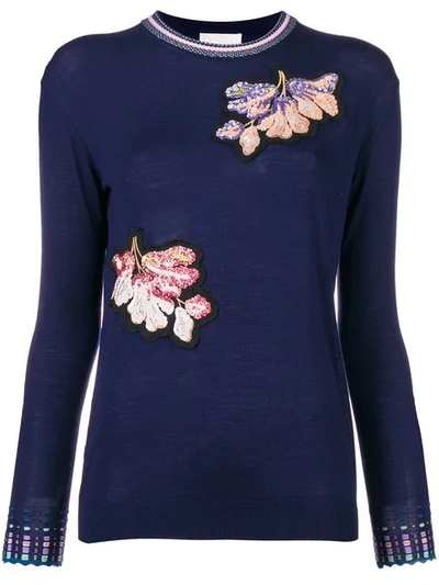 Peter Pilotto Floral Embroidered Jumper - Blue