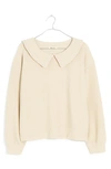 Madewell Ruffle Collar Long Sleeve Rib Top In Harvest Moon