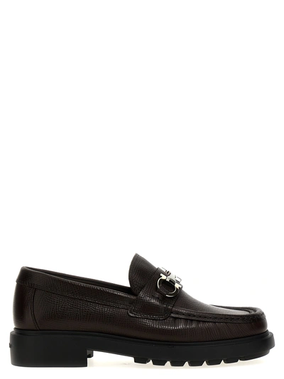 Ferragamo Duglas Loafers Brown In White