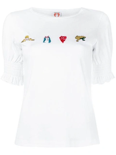 Shrimps Patch Embellished T In White