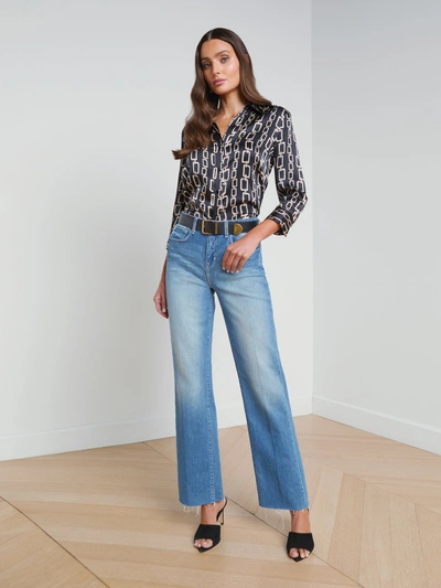 L Agence Tiana Raw-hem Wide-leg Jean In Cowan