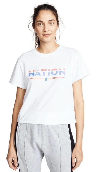 P.e Nation Point Flag Print T In White