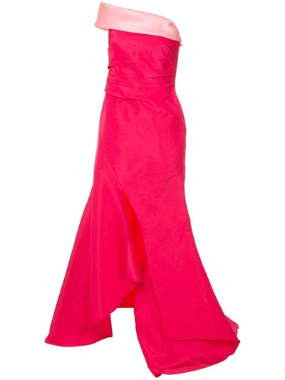 Oscar De La Renta One-shoulder Gown - Pink & Purple