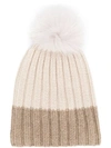 Danielapi Pompom Beanie In Neutrals