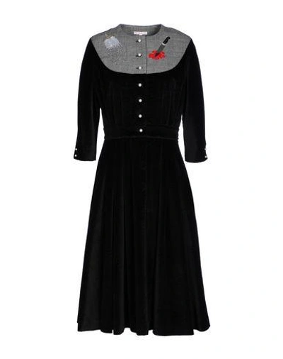 Olympia Le-tan 3/4 Length Dresses In Black