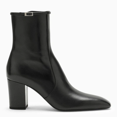 Saint Laurent Black Leather Ankle Boot Women