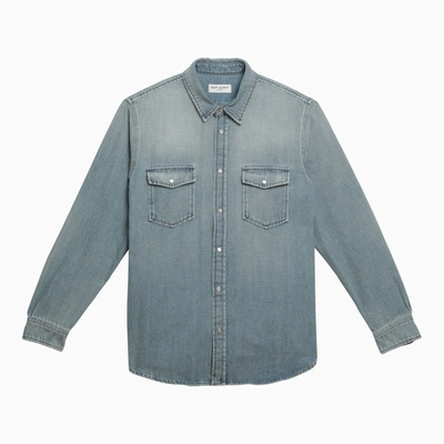 Saint Laurent Light Blue Denim Shirt Men