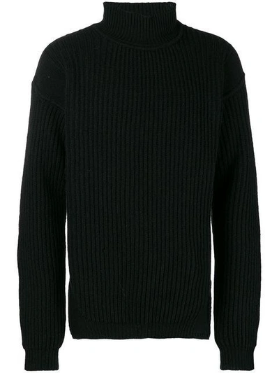 Rick Owens Roll Neck Knitted Jumper In Black