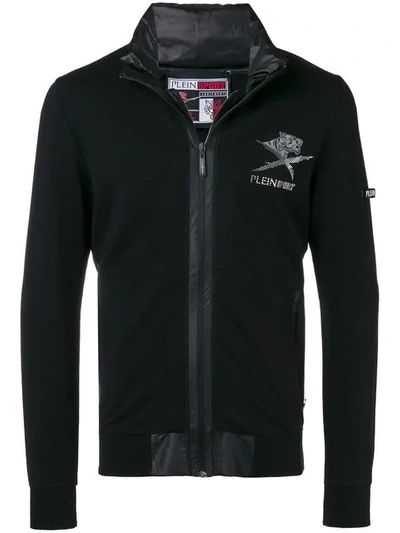 Plein Sport Equipment Front Zip Sweatshirt - Black