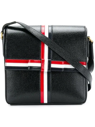 Thom Browne Square Pebbled Leather Gift-box Bag In Black