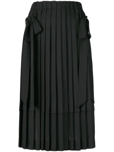 Simone Rocha Pleated Bow Skirt - Black