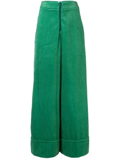 Ultràchic Corduroy Palazzo Trousers - Green