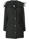 Canada Goose Rossclair Fur Trimmed-hood Coat In 61 - Black - Noir