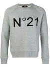 N°21 Logo Print Sweater In Grey
