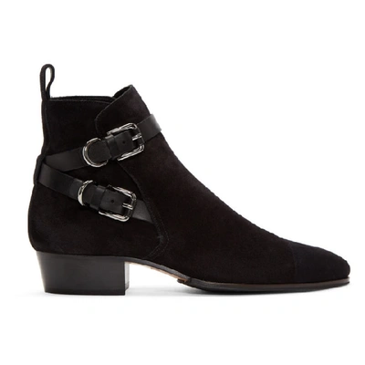 Balmain Western Ankle Boots - Black In 176 Black