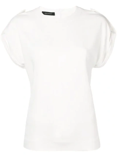 Cedric Charlier Tab Sleeve T In White