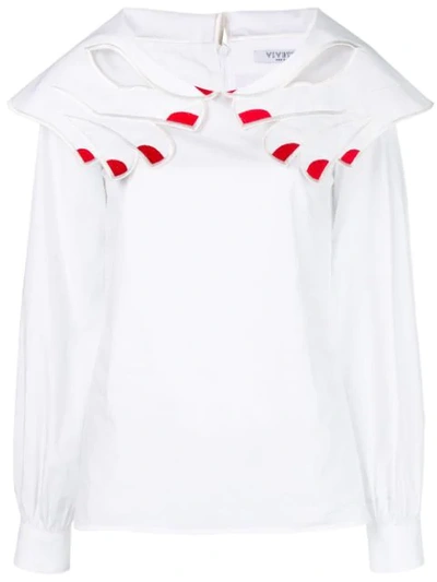 Vivetta Hand Collar Blouse - White