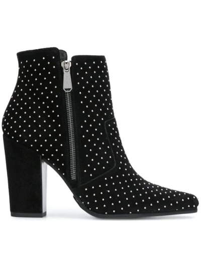Balmain Studded Ankle Boots In Black