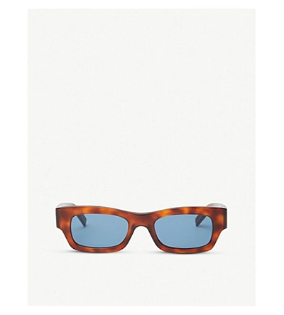 Marni Me627s Rectangular-frame Tortoiseshell Acetate Sunglasses In Havana