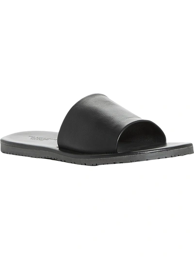 The Men's Store Castagno Mens Suede Slip On Slide Sandals In Black