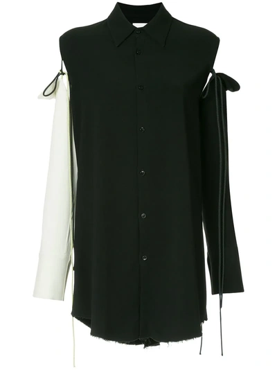 Song For The Mute Asymmetric Long-sleeved Blouse - Black