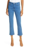 Frame Le Crop Mini Boot High Waist Jeans In Blue Sea