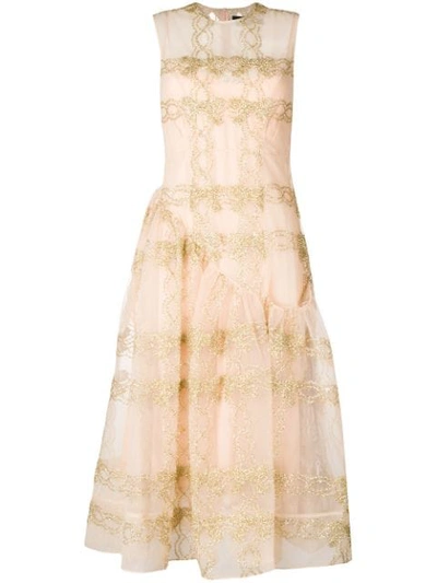 Simone Rocha Embroidered Tulle Dress - Neutrals