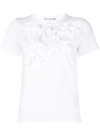 Comme Des Garcons Girl Ruffles T-shirt In White