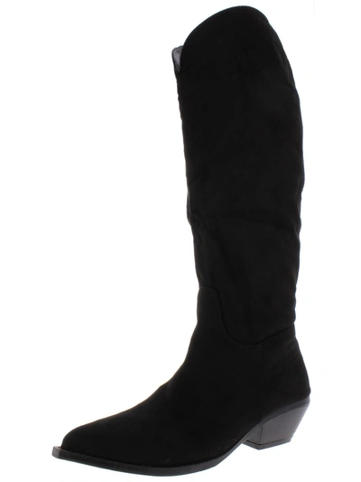 Penny Loves Kenny Saddle Womens Faux Suede Pull On Over-the-knee Boots In Black