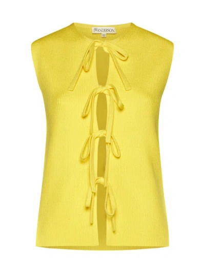 Jw Anderson Bow-detail Sleeveless Top In Bright Yellow