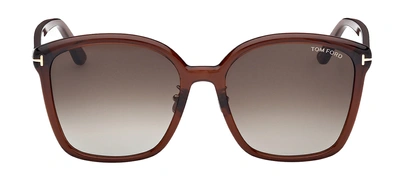 Tom Ford Ft1054-k 48k Square Sunglasses In Brown