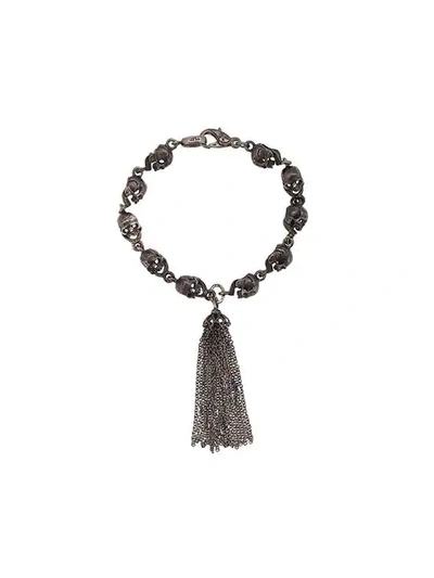 Loree Rodkin Skull And Tassel Bracelet In Black