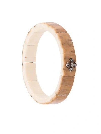 Loree Rodkin 18kt Gold Mammoth Bone Bangle In Brown