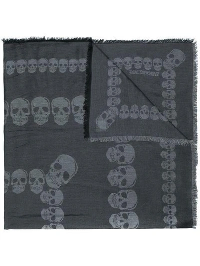 Zadig & Voltaire Zadig&voltaire Skull Print Scarf - Grey