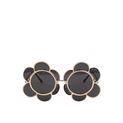 Dolce & Gabbana Special Edition Flower Sunglasses In Black